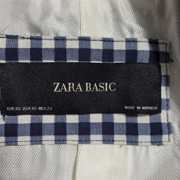 ZARA Women's Jacket Blazer Plaid Lapel Fitted Size XS - Picture 7 of 8